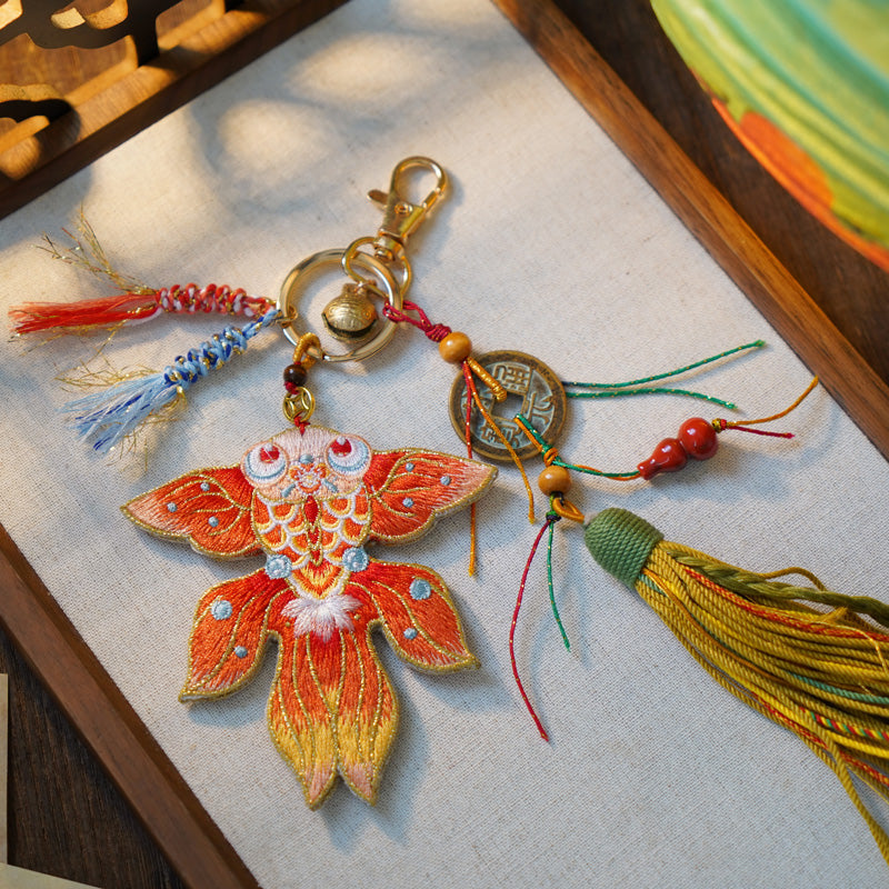 Embroidered pendant