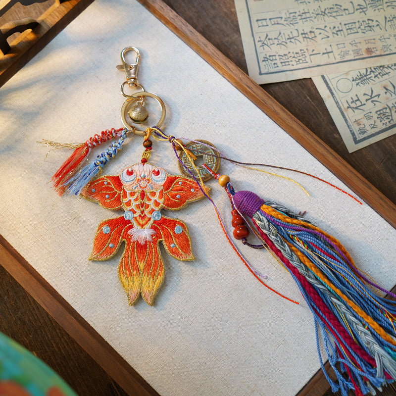 Embroidered pendant