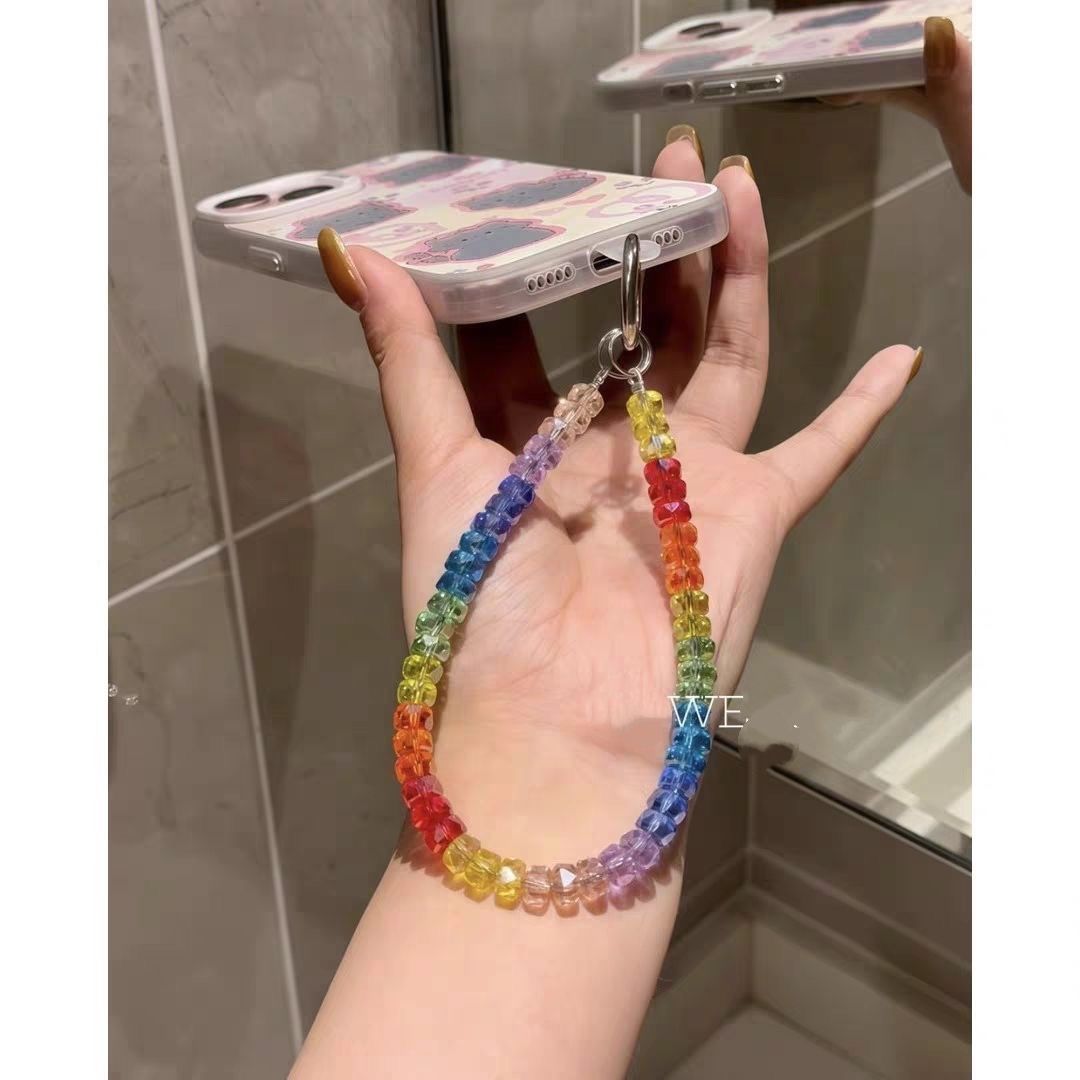 Hand made Rainbow phone charm