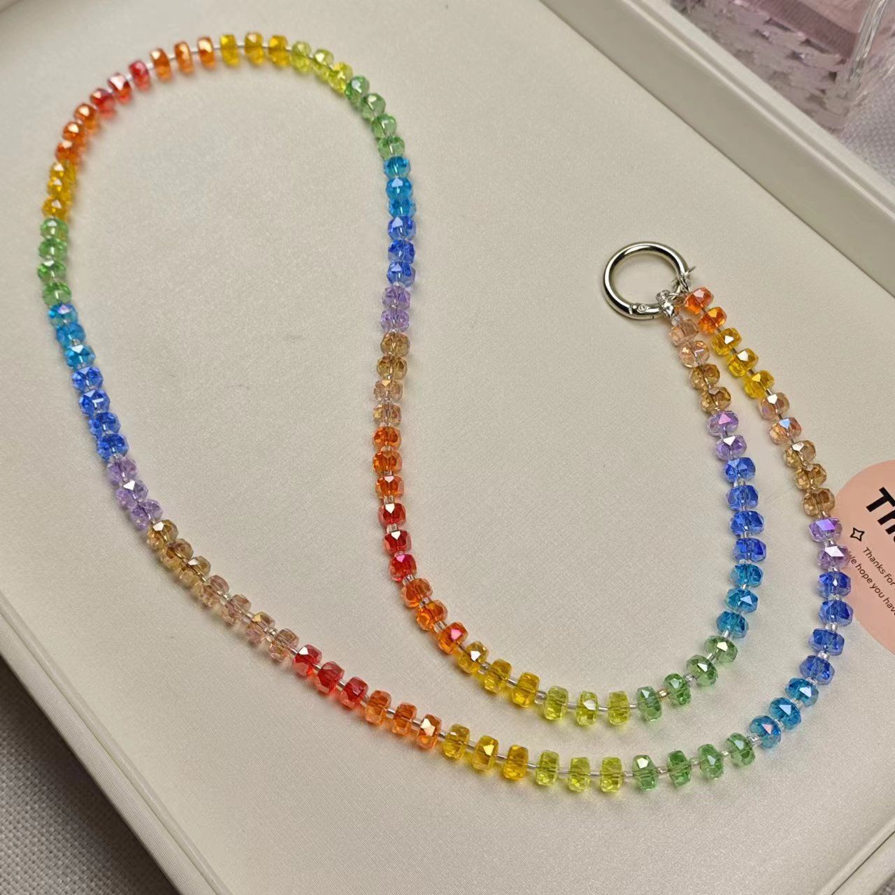 Hand made Rainbow phone charm