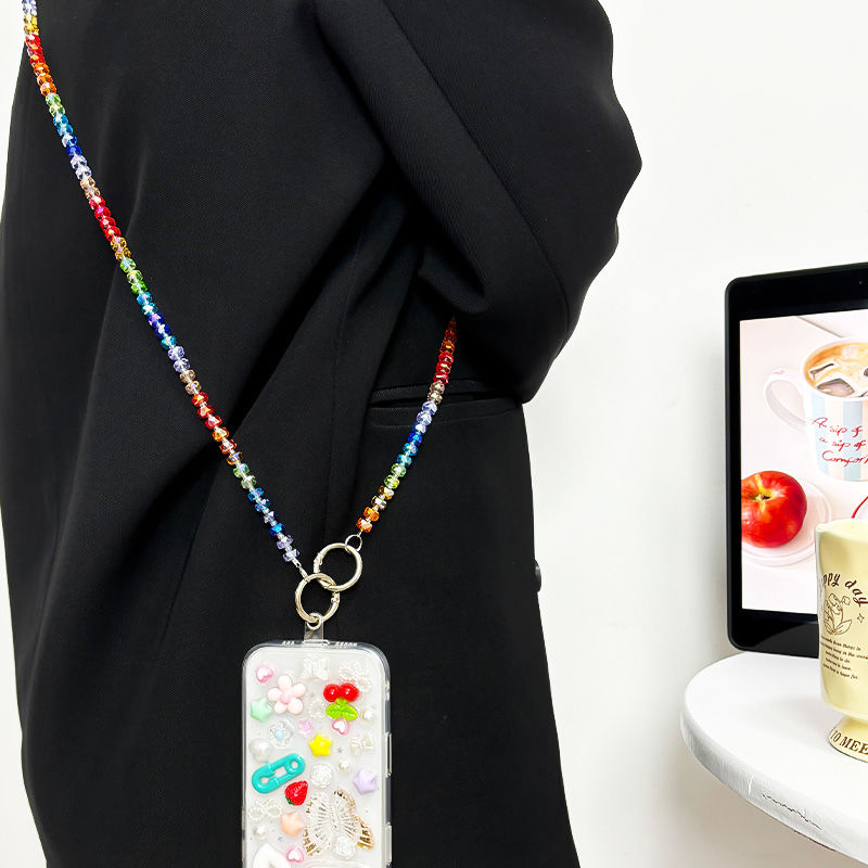 Hand made Rainbow phone charm