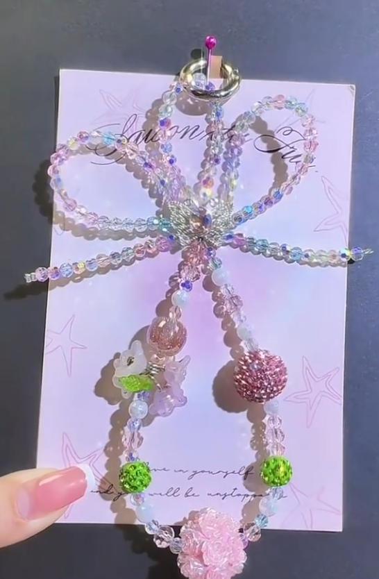 Sparkling Bow Phone Chain