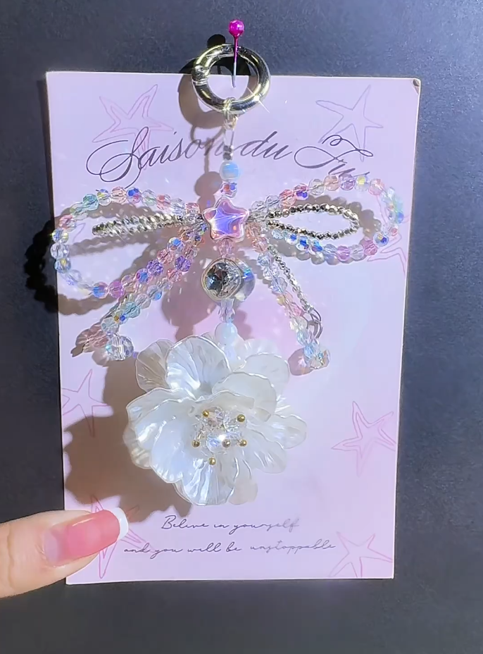 Sparkling Bow Phone Chain