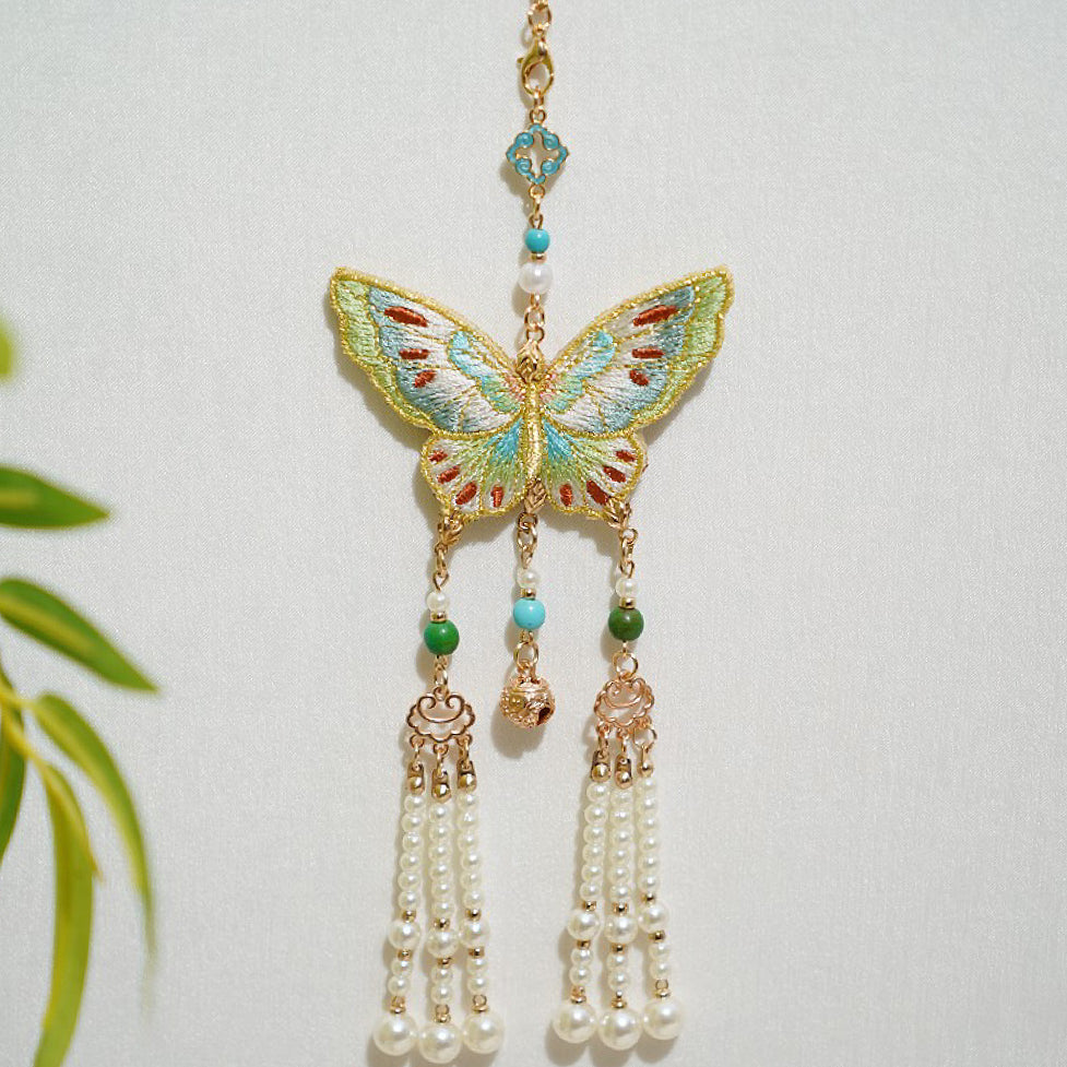 Embroidered pendant