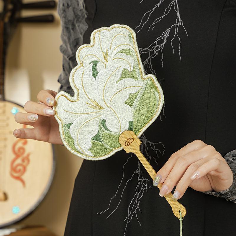 Embroidered fan